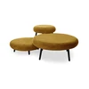 Image de Lot de 3 poufs EDEN tissu velours côtelé jaune BOBOCHIC