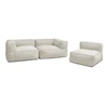 Image de Canapé de jardin modulable GIULIA avec bâche de protection, 2 angles et 1 chauffeuse 1 place beige BOBOCHIC