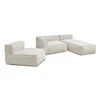 Image de Canapé de jardin modulable GIULIA avec bâche de protection, 1 chauffeuse 1 place, 1 angle et 1 méridienne beige BOBOCHIC