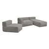 Image de Canapé de jardin modulable GIULIA avec bâche de protection, 1 chauffeuse 1 place, 1 angle et 1 méridienne gris foncé BOBOCHIC