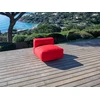 Image de Chauffeuse 1 place sans accoudoir pour canapé de jardin modulable GIULIA avec bâche de protection rouge BOBOCHIC