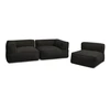 Image de Canapé de jardin modulable GIULIA avec bâche de protection, 2 angles et 1 chauffeuse 1 place noir BOBOCHIC