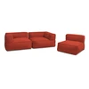 Image de Canapé de jardin modulable GIULIA avec bâche de protection, 2 angles et 1 chauffeuse 1 place rouge BOBOCHIC