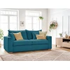Image de Canapé droit convertible ouverture express AUGUSTIN velours côtelé bleu clair 160x200 BOBOCHIC 3 places