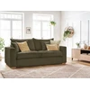 Image de Canapé droit convertible ouverture express AUGUSTIN velours côtelé vert clair 140x200 BOBOCHIC 3 places