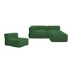 Image de Canapé de jardin modulable GIULIA avec bâche de protection, 1 chauffeuse 1 place, 1 angle et 1 méridienne vert BOBOCHIC