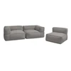 Image de Canapé de jardin modulable GIULIA avec bâche de protection, 2 angles et 1 chauffeuse 1 place gris foncé BOBOCHIC