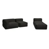 Image de Canapé de jardin modulable GIULIA avec bâche de protection, 1 chauffeuse 1 place, 1 angle et 1 méridienne noir BOBOCHIC