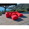 Image de Canapé de jardin modulable GIULIA avec bâche de protection, 1 chauffeuse 1 place, 1 angle, 1 méridienne et 1 rouge BOBOCHIC