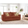 Image de Canapé droit convertible ouverture express AUGUSTIN velours côtelé orange 160x200 BOBOCHIC 3 places
