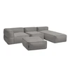 Image de Canapé de jardin modulable GIULIA avec bâche de protection, 1 chauffeuse 1 place, 1 angle, 1 méridienne et 1 gris foncé BOBOCHIC