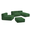 Image de Canapé de jardin modulable GIULIA avec bâche de protection, 1 chauffeuse 1 place, 1 angle, 1 méridienne et 1 vert BOBOCHIC