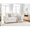 Image de Canapé droit convertible ouverture express AUGUSTIN tissu bouclette blanc 160x200 BOBOCHIC 3 places