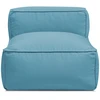 Image de Chauffeuse 1 place sans accoudoir pour canapé de jardin modulable GIULIA avec bâche de protection bleu clair BOBOCHIC