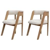 Image de Lot de 2 chaises BASTIDE placage chêne massif et tissu bouclette marron clair BOBOCHIC