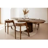Image de Table à manger extensible 210 à 270 cm MALMOUSQUE placage chêne massif marron foncé BOBOCHIC