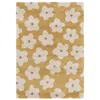 Image de Tapis poils courts SUZY motif fleur jaune 120x170 BOBOCHIC