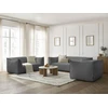 Image de Ensemble canapé droit fixe 3 + 2 places + fauteuil GIORGIA tissu bouclette gris foncé BOBOCHIC 5 places