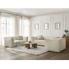 Image de Ensemble canapé droit fixe 3 + 2 places + fauteuil GIORGIA tissu bouclette beige BOBOCHIC 5 places