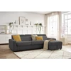 Image de Canapé d'angle réversible convertible coffre MONACO tissu lisse gris foncé 160x190 réversible BOBOCHIC 3 places