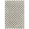 Image de Tapis poils longs DAMIEN motifs damier gris 200x290 BOBOCHIC