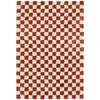 Image de Tapis poils longs DAMIEN motifs damier orange 200x290 BOBOCHIC