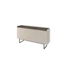 Image de Buffet 2 portes 166 cm LOUNA beige et effet bois avec tasseaux et LED BOBOCHIC