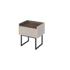 Image de Table de chevet 1 tiroir LOUNA beige et effet bois avec tasseaux et LED BOBOCHIC