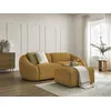 Image de Canapé droit fixe 3 places TINA velours côtelé avec pouf jaune BOBOCHIC