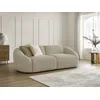 Image de Canapé droit fixe 3 places TINA tissu bouclette beige BOBOCHIC