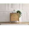 Image de Commode 3 tiroirs LOLA plaqué frêne marron clair BOBOCHIC