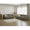 Image de Ensemble canapé droit fixe 3 + 2 places TINA tissu bouclette taupe BOBOCHIC 5 places