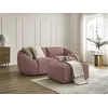 Image de Canapé droit fixe 2 places TINA velours côtelé avec pouf rose BOBOCHIC
