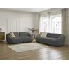 Image de Ensemble canapé droit fixe 3 + 2 places TINA tissu bouclette gris foncé BOBOCHIC 5 places