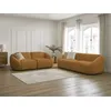 Image de Ensemble canapé droit fixe 3 + 2 places TINA tissu bouclette jaune BOBOCHIC 5 places