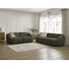 Image de Ensemble canapé droit fixe 3 + 2 places TINA tissu bouclette vert BOBOCHIC 5 places