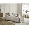Image de Canapé droit fixe 2 places TINA velours côtelé avec pouf beige BOBOCHIC