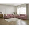 Image de Ensemble canapé droit fixe 3 + 2 places TINA velours côtelé rose BOBOCHIC 5 places
