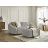 Image de Canapé droit fixe 2 places TINA tissu bouclette avec pouf gris clair BOBOCHIC