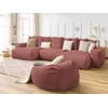 Image de Canapé panoramique fixe VOLTAIRE velours côtelé avec pouf bleu foncé panoramique BOBOCHIC 7 places