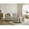 Image de Canapé droit fixe 2 places TINA tissu bouclette avec pouf beige BOBOCHIC