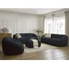Image de Ensemble canapé droit fixe 3 + 2 places + fauteuil TINA tissu bouclette avec pouf bleu foncé BOBOCHIC 7 places