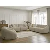 Image de Ensemble canapé droit fixe 3 + 2 places + fauteuil TINA tissu bouclette beige BOBOCHIC 6 places