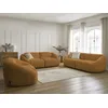 Image de Ensemble canapé droit fixe 3 + 2 places + fauteuil TINA tissu bouclette jaune BOBOCHIC 6 places