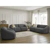 Image de Ensemble canapé droit fixe 3 + 2 places + fauteuil TINA velours côtelé gris foncé BOBOCHIC 6 places