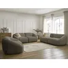 Image de Ensemble canapé droit fixe 3 + 2 places + fauteuil TINA tissu bouclette taupe BOBOCHIC 6 places