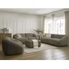Image de Ensemble canapé droit fixe 3 + 2 places + fauteuil TINA tissu bouclette avec pouf taupe BOBOCHIC 7 places