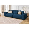 Image de Canapé droit fixe 4 places VOLTAIRE velours côtelé bleu foncé BOBOCHIC