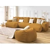 Image de Canapé panoramique fixe VOLTAIRE velours côtelé avec pouf rose panoramique BOBOCHIC 7 places