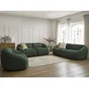 Image de Ensemble canapé droit fixe 3 + 2 places + fauteuil TINA velours côtelé vert BOBOCHIC 6 places